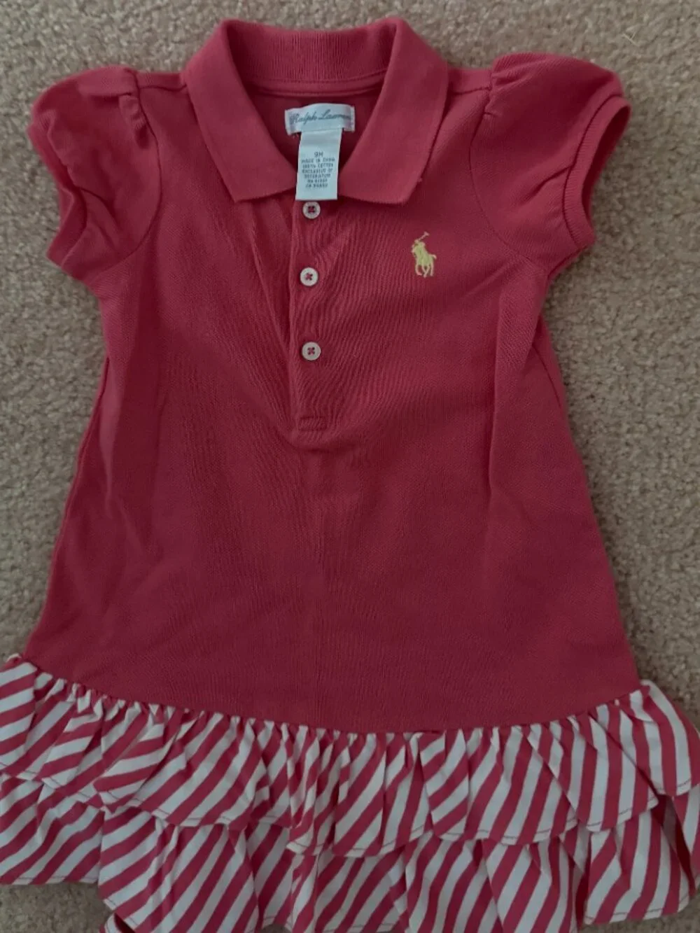 9 Month Ralph Lauren 2-pc Ruffle top with Bloomers